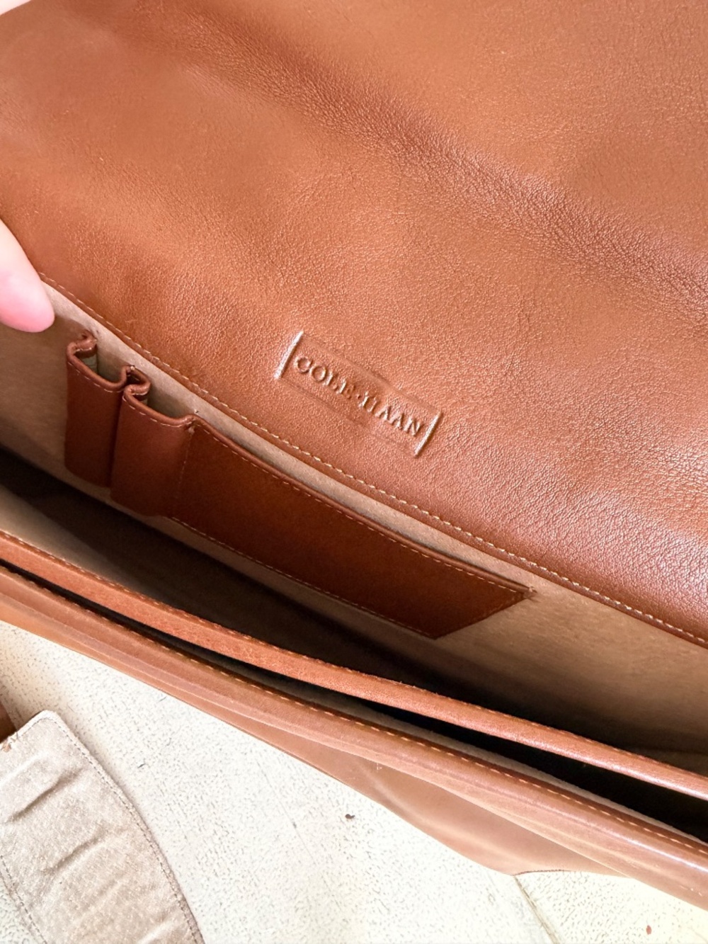Vintage Cole Haan Leather Messenger Bag - Picture 15 of 15